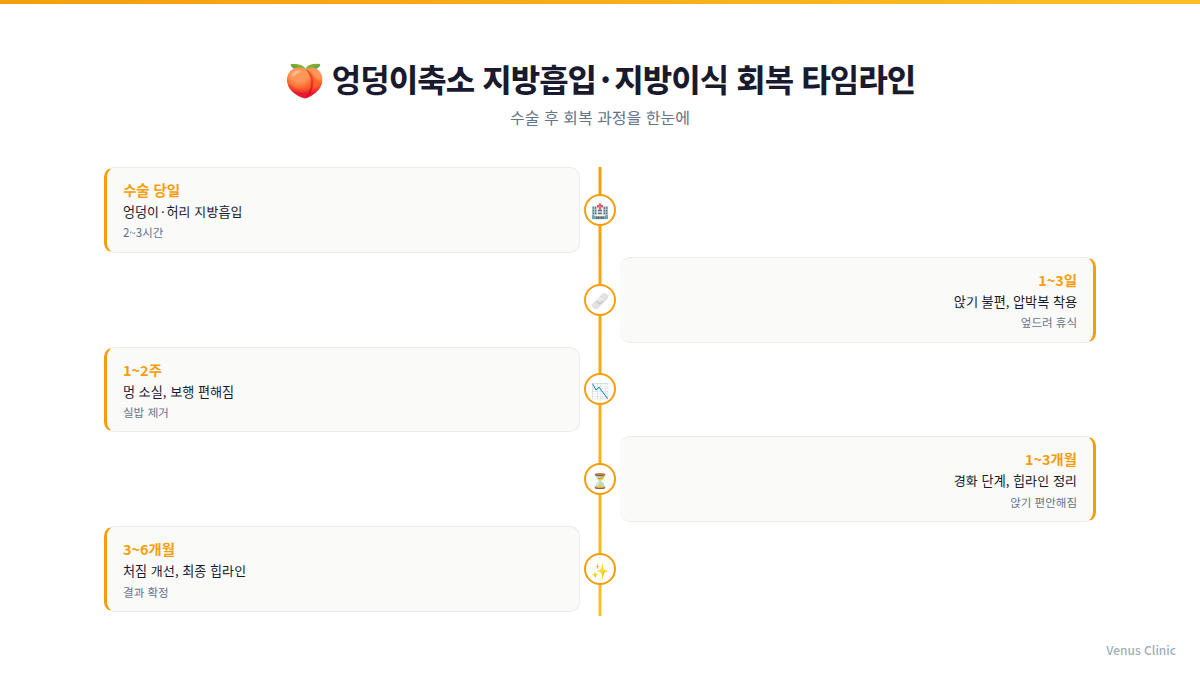 엉덩이축소 지방흡입 회복 타임라인