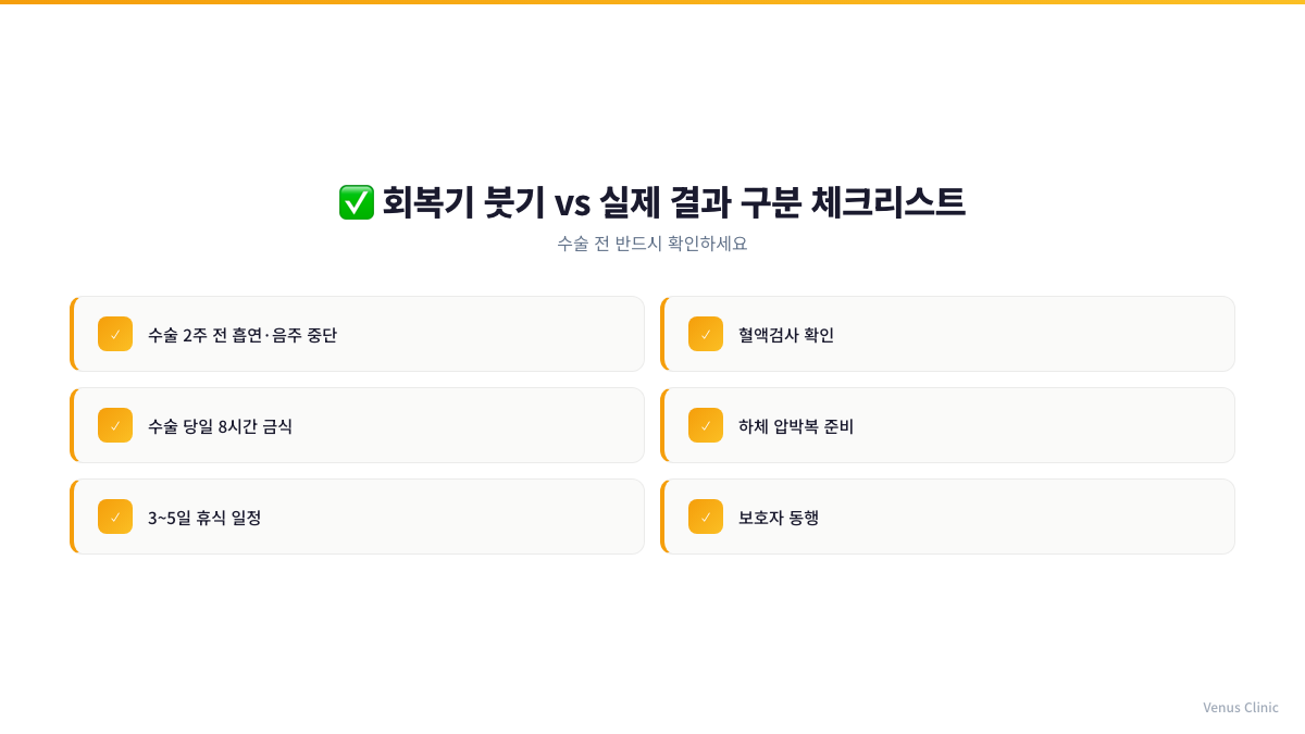 엉덩이축소 지방흡입 수술 전 체크리스트 인포그래픽
