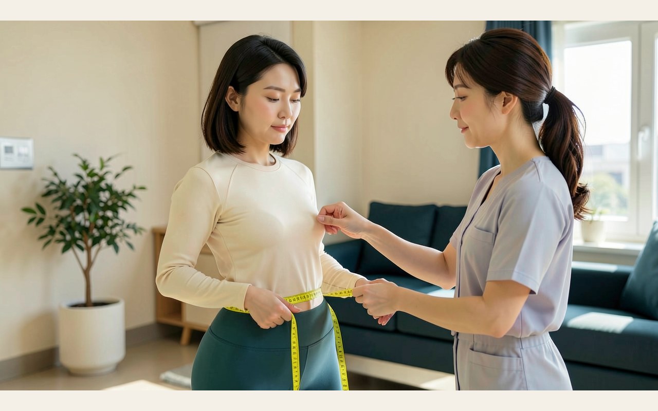 엉덩이축소 지방흡입 전 회복 계획을 세우는 설명용 일러스트