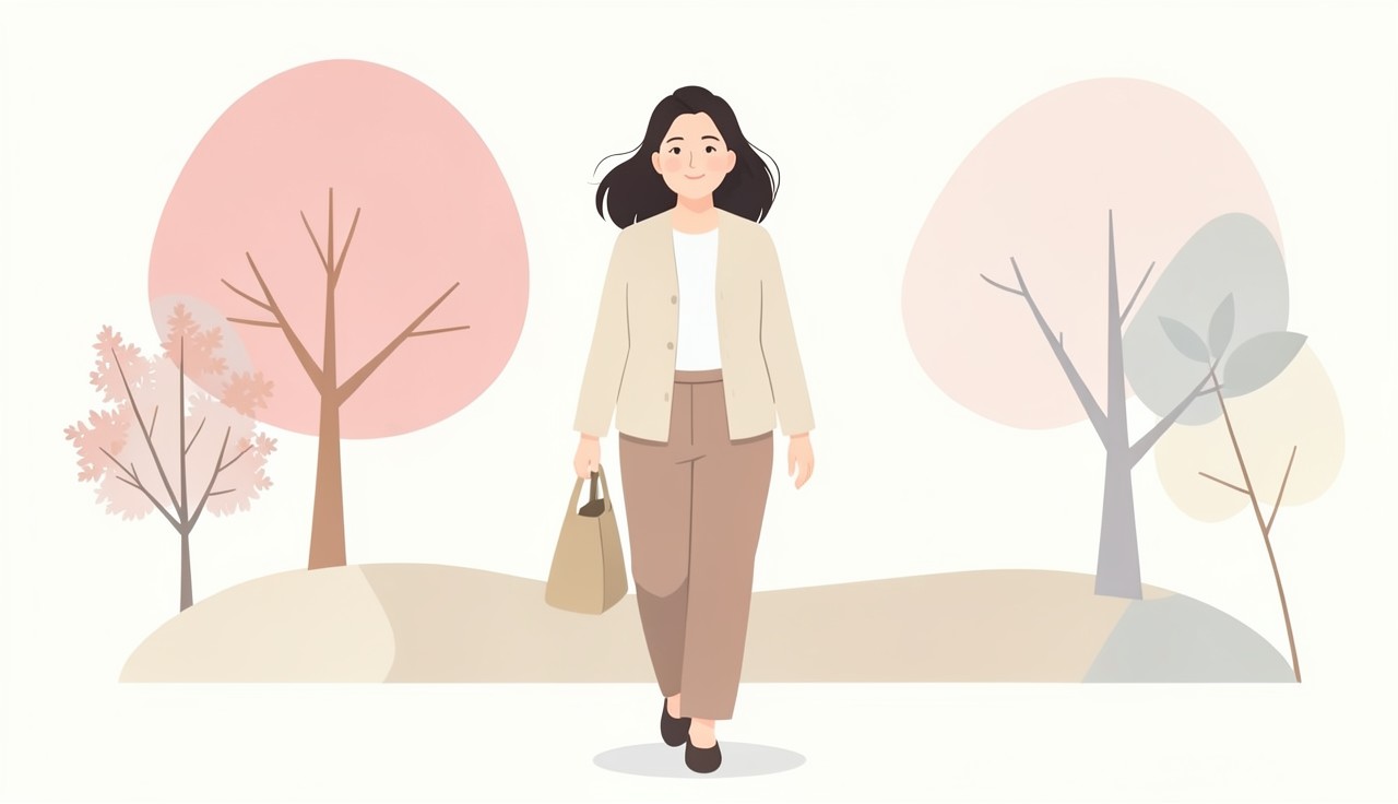 회복 후 편안하게 일상을 보내는 모습을 표현한 일러스트