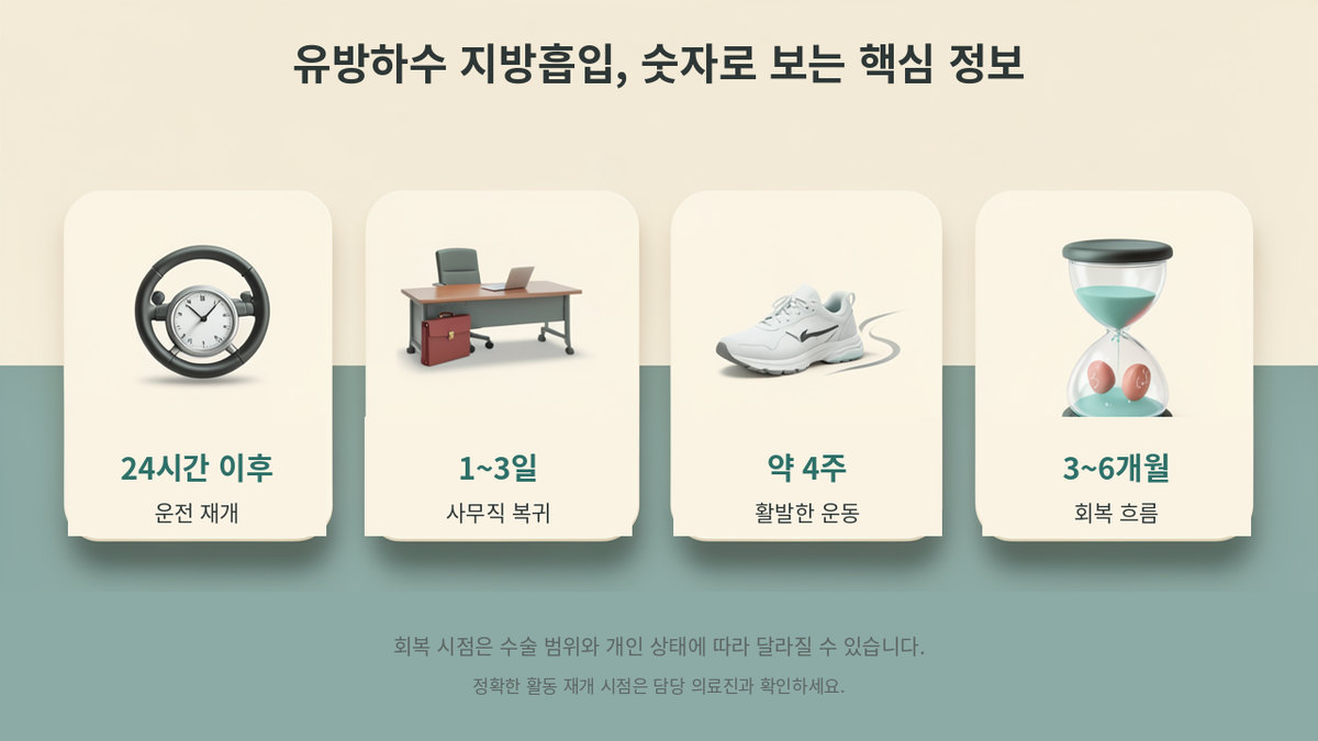 유방하수 지방흡입 핵심 수치 일러스트