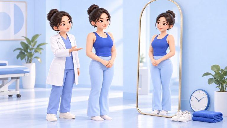 엉덩이처짐이 ‘올라간다’는 것을 세 개의 선으로 읽어 보면 — 하방선·주름선·골반 외곽선으로 짜는 표층 지방흡입 후 관리 루틴
