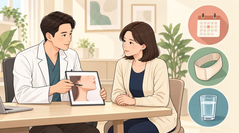 턱지방흡입 1주일째 사진을 마주했을 때 — 부기·멍·경화가 남은 회복 초기 모습을 읽는 다섯 가지 눈금